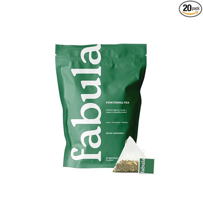 Fabula Menopause Herbal Tea – Organic Herbal Blend for Menopause Support, with Peppermint, Lemon Balm & Black Cohosh – Caffeine-Free, Stress Relief, 20 Biodegradable Sachets