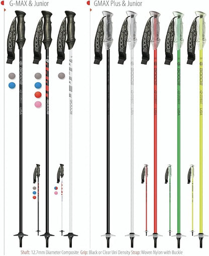 GOODE G-Max Summit Ski Poles – Lightweight & Durable Carbon Composite Downhill Ski Poles for Men & Women – Ergonomic Grip & Shock Absorbing Design – Pair