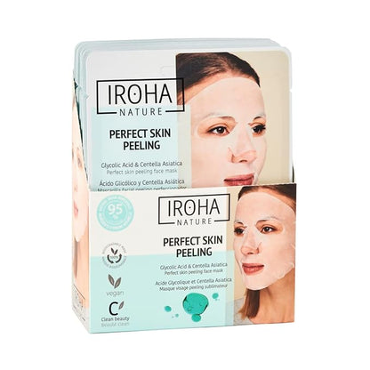 IROHA NATURE Glycolic Acid Peeling Face Mask (Pack of 15) | Skin Perfecting for a Radiant & Smooth Look | Instant Regeneration in Just 15 Minutes | Clean Beauty | 100% Vegan