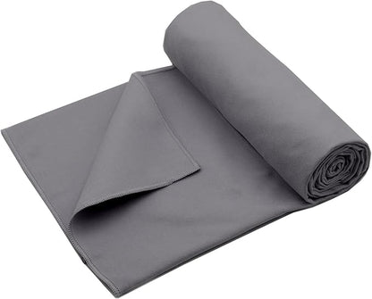 Eunzel Hot Yoga Towel Non Slip Yoga Mat Towel Non-Slip Sweat Absorbent Microfiber Towel for Hot Yoga, Pilates and Workout 72" x 26.5", Dark Grey