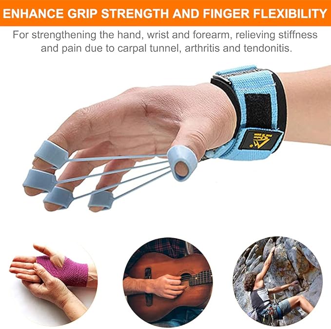 Finger Strengthener Hand Grip Strength Trainer Finger Extension Stretcher Exerciser Hand Rehab Work Out Relieve Pain Arthritis and Grip Training Krdebasai 40LB