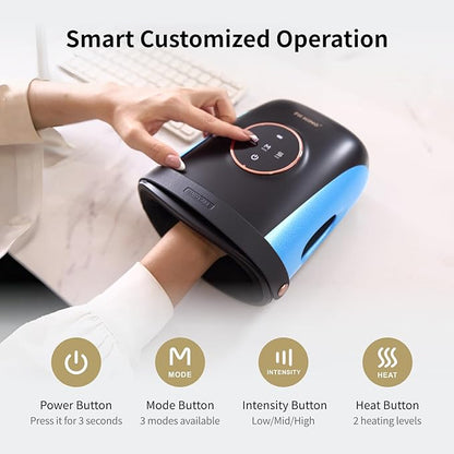 FIT KING Hand Massager, Finger Wrapped Design for More Relaxation, Large Space for Both Men and Women, Ideal Gift (Blue)