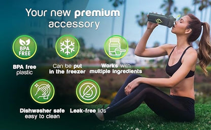 4 PACK, 28 oz & 20 oz Shaker Bottles for Protein Mixes | BPA-Free & Dishwasher Safe | Protein Shaker Bottle | Shaker Cups | Leakproof Blender Shaker Bottle Pack (28 & 20 oz Black)