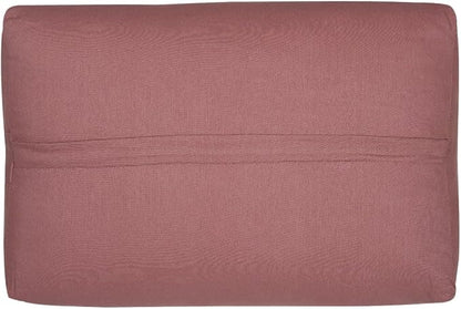 Rectangular Yoga Bolster Pillow, 18" x 12" x 6", Pink Cotton