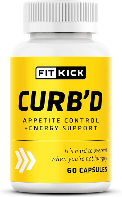 FITKICK CURB'D Capsules, Non-Prescription Over-Eating Control, Energy & Healthy Eating Support - 60 Count