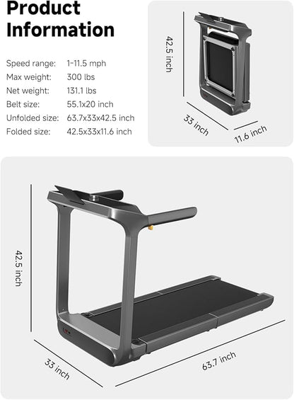 WALKINGPAD X Series Folding Treadmills for Home, Smart Vertical Fold, LED Display with Rotary Control, No Assembly