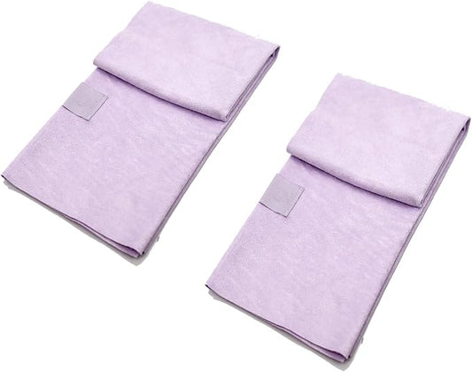 Eunzel 2 Pack Hot Yoga Hand Towel, Super Absorbent Suede Sweat Towel for Hot Yoga, Pilates and Workout 16" x 26.5",Taro Purple