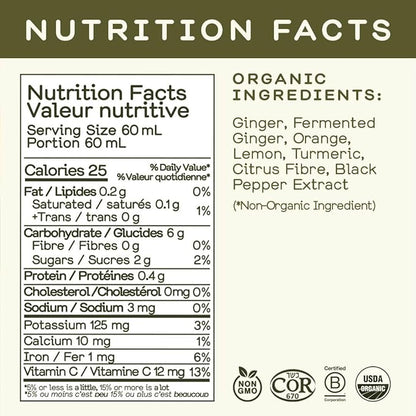 Greenhouse Juice Organic Fiery Ginger Wellness Shot Box Multipack 1.26L Ginger, Turmeric, Lemon, Black Pepper & Oregano | Immunity Wellness + Antiflammatory (Bag-in-Box Dispenser 2 Pack, Fiery Ginger)