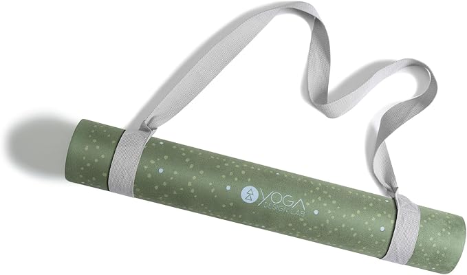 YOGA DESIGN LAB | The Combo Yoga Mat | 2-in-1 Mat+Towel | Eco Luxury | Ideal for Hot Yoga, Power, Bikram, Ashtanga, Sweat | Studio Quality | Includes Carrying Strap!