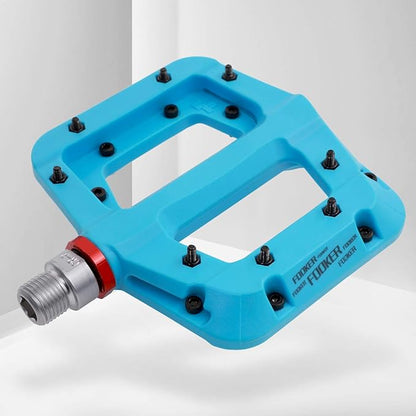 FOOKER MTB Pedals Mountain Bike Pedals 3 Bearing Non-Slip Lightweight Nylon Fiber Bicycle Platform Pedals for BMX MTB 9/16"