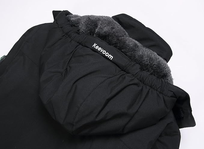 Keevoom Boys Winter Coat Ski Jacket Windproof Kids Snowboard Warm Fleece Snow Coat Waterproof Outdoor Hooded Ski Coats