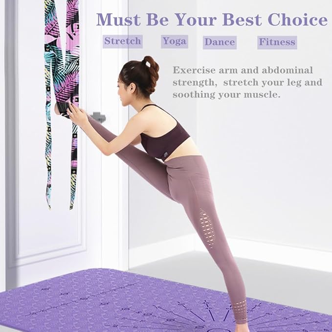 TOCO FREIDO Waist Back Leg Stretch Strap/Yoga Fitness Band, Leg Stretching Assist Trainer, Yoga Stretcher, Back Bend Split Inversion Strap for Fitness, Dance, Ballet, Gymnastics