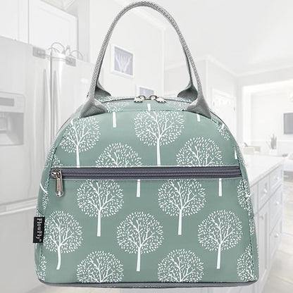 FlowFly Lunch Bag for Women Insulated Lunch Box Corduroy Lunch Tote Cooler for Travel Work Picnic, Dandelion