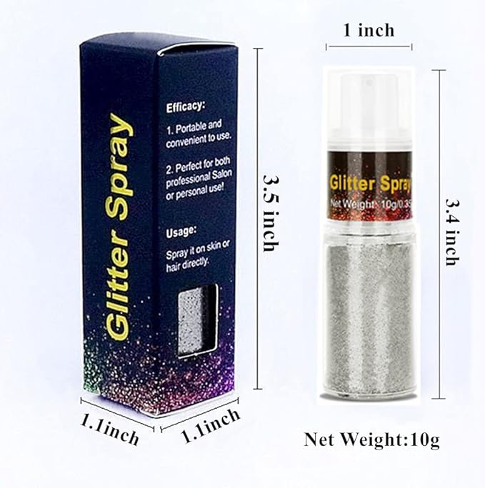 Go Ho UV Pink Hair and Body Glitter Spray, Festival UV Effect Glitter Powder Makeup for Hair/Body/Clothes,Dry Powder Spray Loose Sparkle Makeup,10g
