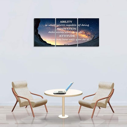 3 Panels Successful Inspirational Posters Quotes Wall Art Ability Modern Motivational Painting Picture Prints on Canvas Artwork Motto for Office Bedroom Decor Living Room Home Decor (16”Hx36”W)
