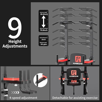 K KiNGKANG Power Tower Dip Station, Multi-Function Assistive Trainer Pull Up for Home Gym Muscle Building and Beginner Exercises,Load 450LBS