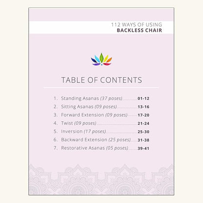 California Wellness Backless Yoga Chair with Yoga Book | Portable Folding Chair | Iyengar Yoga Chair | Flexibility & Strength Training Tool | Yoga Chairs for Adults | Supports Balance Handstand