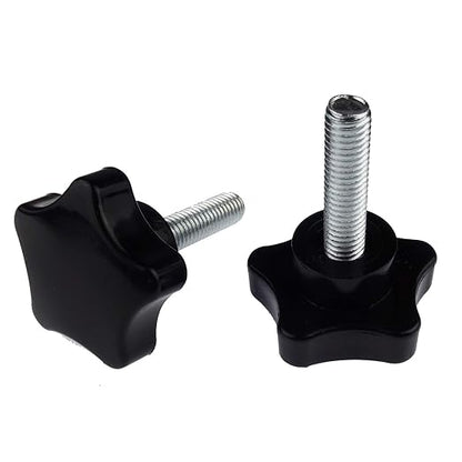 2 Pack Black 8mm(M8) Thread Replacement Star Hand Knob Tightening Screw (M8 x 30mm)