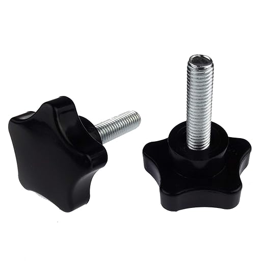 2 Pack Black 8mm(M8) Thread Replacement Star Hand Knob Tightening Screw (M8 x 30mm)
