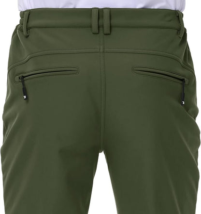 Gopune Men's Snow Ski Waterproof Softshell Pants Outdoor Windproof Warm Hiking Insulated Pants