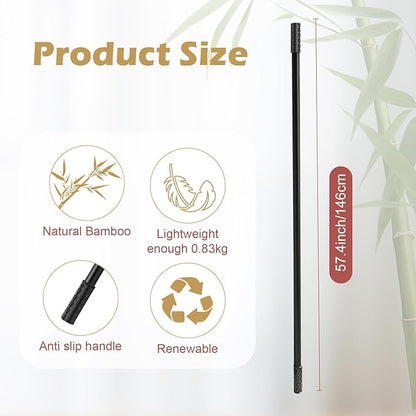 5ft Yoga Stick from Natural Bamboo - Non-Slip Handle Stretching Stick for Mobility,Versatile Exercise Tool with Flexibility,Stretch Bar for All Fitness Levels,Rehabilitation,and Posture