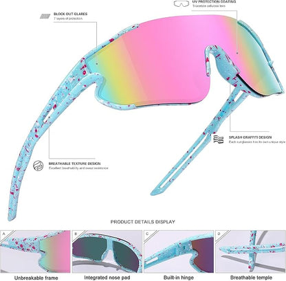 Kids Baseball Sunglasses for Boys Girls Youth Softball Cycling Sports Sunglasses UV400 Protection Age 5-12