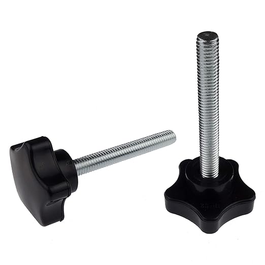 2 Pack Black 8mm(M8) Thread Replacement Star Hand Knob Tightening Screw (M8 x 60mm)