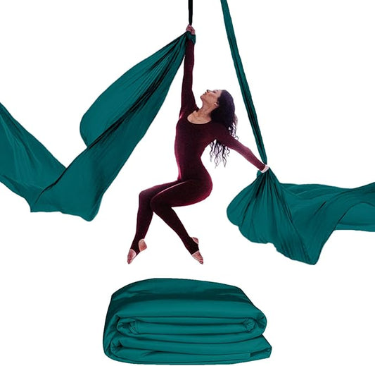 15/25 Yards Aerial Silk Professional Indoor Aerial Yoga Hammock Fabric Outdoor Fitness Silk for Dance, Circus Training, Home Gym