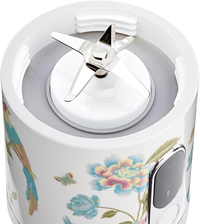 Laura Ashley Portable Blender for Smoothies by VQ - Compact, Powerful & Easy to use USB Rechargeable Mini Blender for Shakes and Smoothies with 450 mL Bottle - Smoothie Blender for Kitchen/Gym/Travel