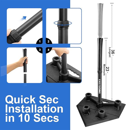 Eastgoing Heavy Duty Baseball and Softball Portable Travel Batting Tee.Adjustable 5-Position Baseball and Softball Batting Tee.Hitting Tee for Any Age Player Baseball