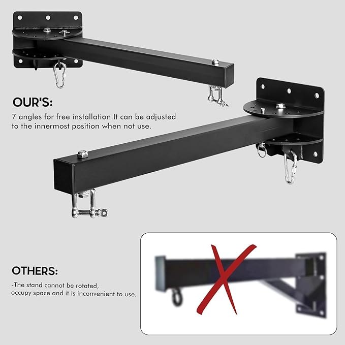 Heavy Bag Hanger, Wall Mount Punching Bag Hanger, Adjustable Heavy-Duty Wall Bracket for Home Gym Indoor Outdoor, Supports up to 900Ib