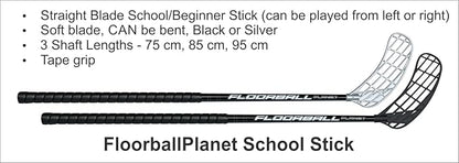 Floorball High School/Adult Stick Set with 12 Sticks, 12 Balls & Bag
