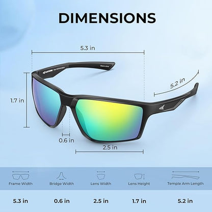 KastKing Osage Polarized Sport Sunglasses for Men and Women, Ideal for Driving Fishing Cycling Running, UV Protection