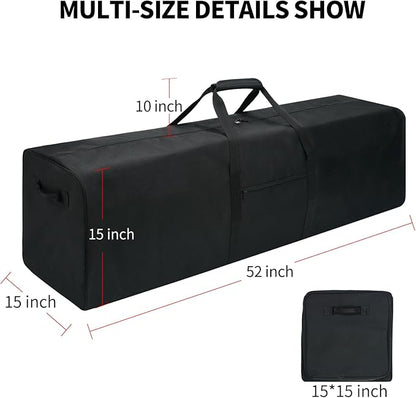 52 Inch Large Duffle Bag for Travel Camping Sport Equipment Storage Bag with 2-way Lockable Zippers (Black)