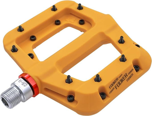 FOOKER MTB Pedals Mountain Bike Pedals 3 Bearing Non-Slip Lightweight Nylon Fiber Bicycle Platform Pedals for BMX MTB 9/16"