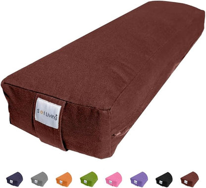 Sol Living Yoga Bolster Pillow Rectangular Meditation Cushion Cotton Meditation Accessories for Restorative Yoga Meditation Pillow Yoga Pillow Firm Body Pillow Bolster Pillow for Legs Removable Cover