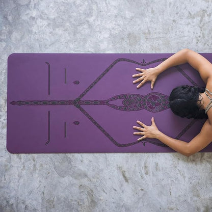 Liforme Printed Yoga Mat Collection - Free Yoga Bag Included - Patented Alignment System, Warrior-like Grip, Non-Slip, Eco-friendly, Sweat-resistant, Long, Wide and Thick for Comfort