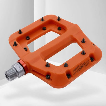 FOOKER MTB Pedals Mountain Bike Pedals 3 Bearing Non-Slip Lightweight Nylon Fiber Bicycle Platform Pedals for BMX MTB 9/16"