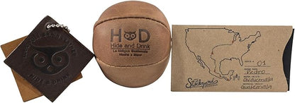 Hide & Drink, Stress Ball, Relieve Fidgeting and Anxiety, Exercise Hand, Squishy Tension Accessory, Great for The Office, Classic Style, Full Grain Leather, Handmade, Single Malt Mahogany