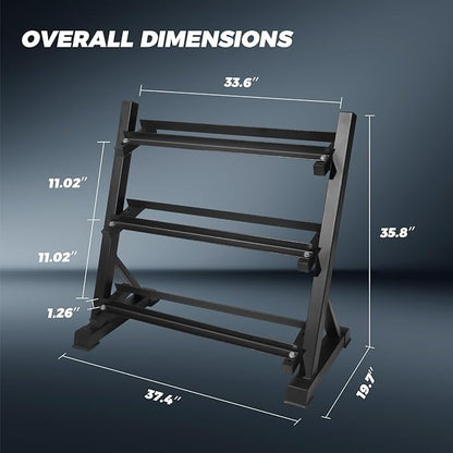 RITFIT 300/350/450/650/180/200/210 LB Rubber Hex Dumbbells Set with Optional Dumbbell Rack, Multi Weight Set to Choose, Ideal for Home Gym and Fitness