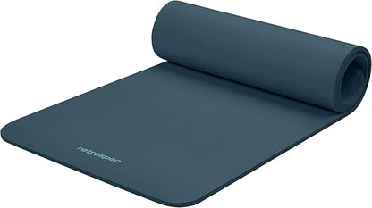 Retrospec Solana Yoga Mat 1/2" Thick w/Nylon Strap for Men & Women - Non Slip Exercise Mat for Yoga, Pilates, Stretching, Floor & Fitness Workouts