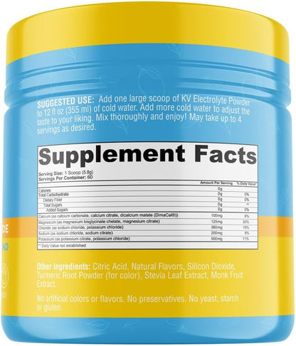 Keto Vitals Electrolytes Powder | Keto-Friendly Electrolytes with Potassium, Magnesium, Sodium, Calcium | Keto Electrolytes Supplement Energy Drink Mix | Sugar-Free, Zero Calories, Zero Carbs