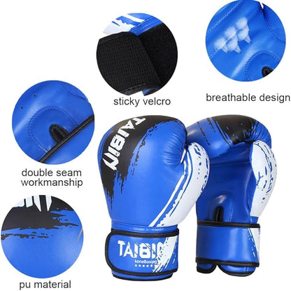 2-in-1 Boxing Gloves and Punching Mitts Set for Kids Youth,6 oz Kids Boxing Gloves and Boxing Pads,Boxing Training Equipment for Punching Bag,Kickboxing,Gift for Boys and Girls