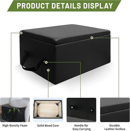 Foldable Pilates Reformer with Sitting Box, Double Jump Boards – Wooden Pilates Reformer Machine with Velvet Straps, German Springs, Smooth Aluminum Rails, Pilates Machine for Home