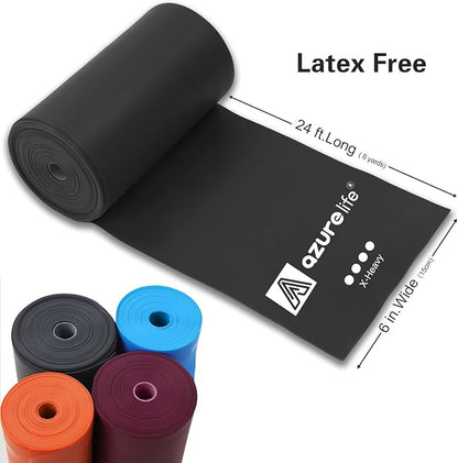 Professional 8 Yards Bulk Resistance Bands Rolls or 5,6,7 ft. Long Non-Latex Elastic Exercise Bands, Stretch Bands for PT, Yoga, Pilates, Rehab, at-Home or The Gym Workouts
