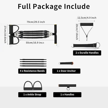 Multifunction Tension Rope, 2 Tubes Stretch Yoga Pedal Tension Strap, Adjustable Resistance, Tension Rope Fitness Equipment