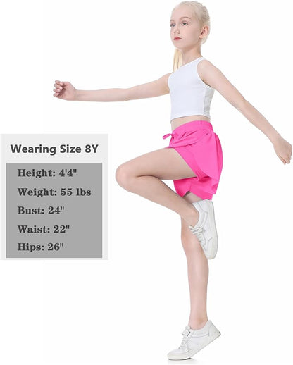 EXARUS Girls Butterfly Shorts Flowy Dance Skirt Cheer Skorts Athletic Tween Clothes Teen Preppy Outfits Flutter Kids