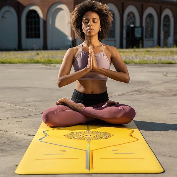 Liforme Printed Yoga Mat Collection - Free Yoga Bag Included - Patented Alignment System, Warrior-like Grip, Non-Slip, Eco-friendly, Sweat-resistant, Long, Wide and Thick for Comfort