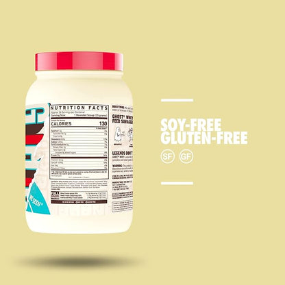 GHOST Whey Protein Powder, Milk Chocolate - 2LB, 25G of Protein - Whey Protein Blend - ­Post Workout Fitness & Nutrition Shakes, Smoothies, Baking & Cooking - Soy & Gluten-Free