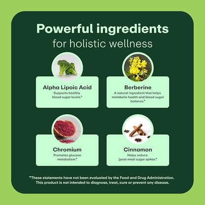 Glucose Metabolism & Wellness Supplement with Berberine | Supports Energy Balance & Healthy Weight | Natural Metabolic Health Formula – 60 Tablets